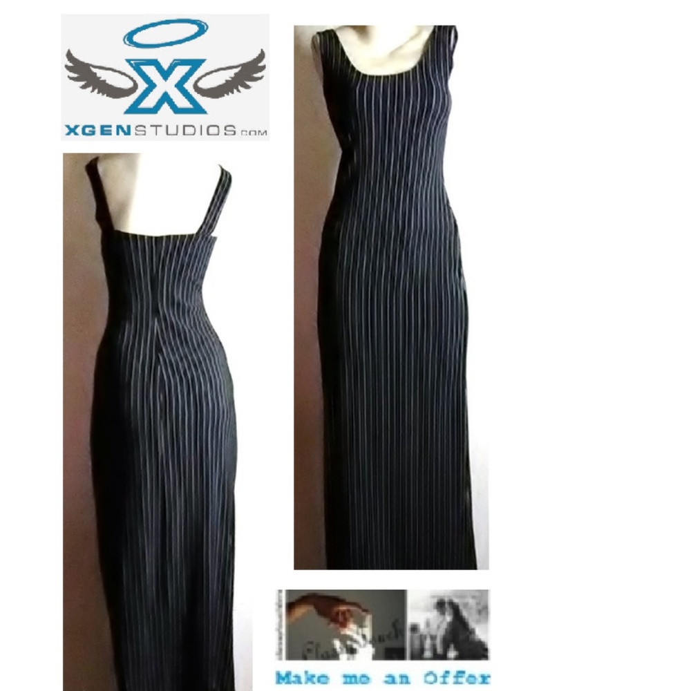 Xgen Long Maxi Bodycon  Stripe Dress Size 4